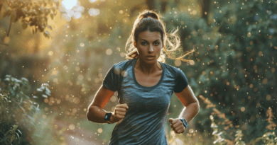 Mujer con camiseta trail running